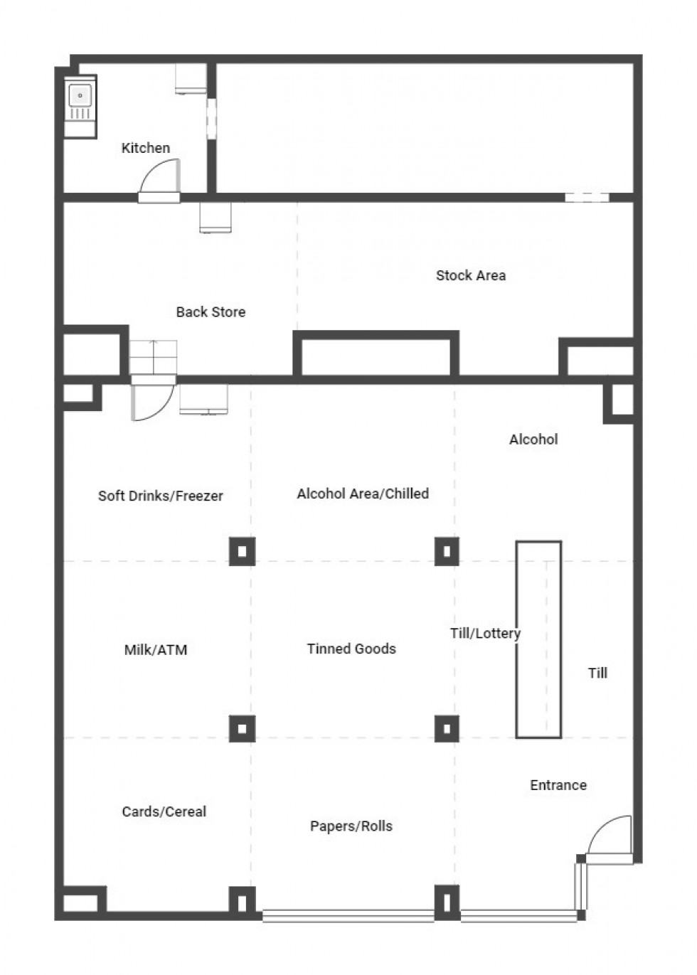 Floorplan for Pauls Food & Wine, Gourock