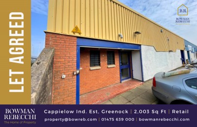 Let Agreed For Cappielow Trade Park Industrial Unit