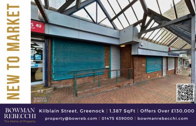 Greenock Town Centre Double Retail Unit Available To Purchase